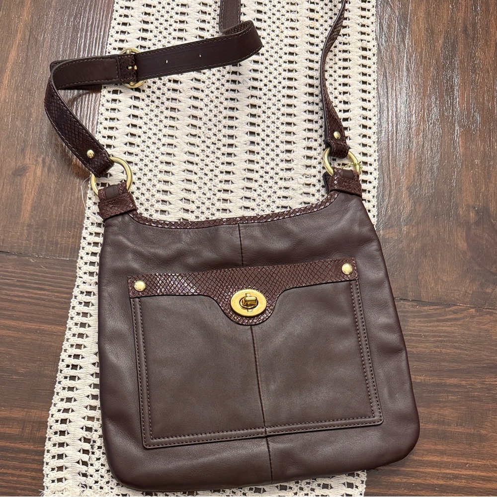 Coach Penelope Vintage Shoulder Bag with Gold and Snake Skin details
